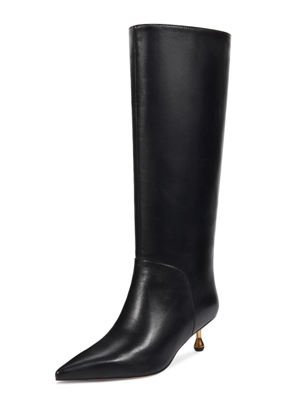 Wetkiss Women’s Black Knee High Wide Calf Tall Boots Low Heel Pointed Toe 7 NWT